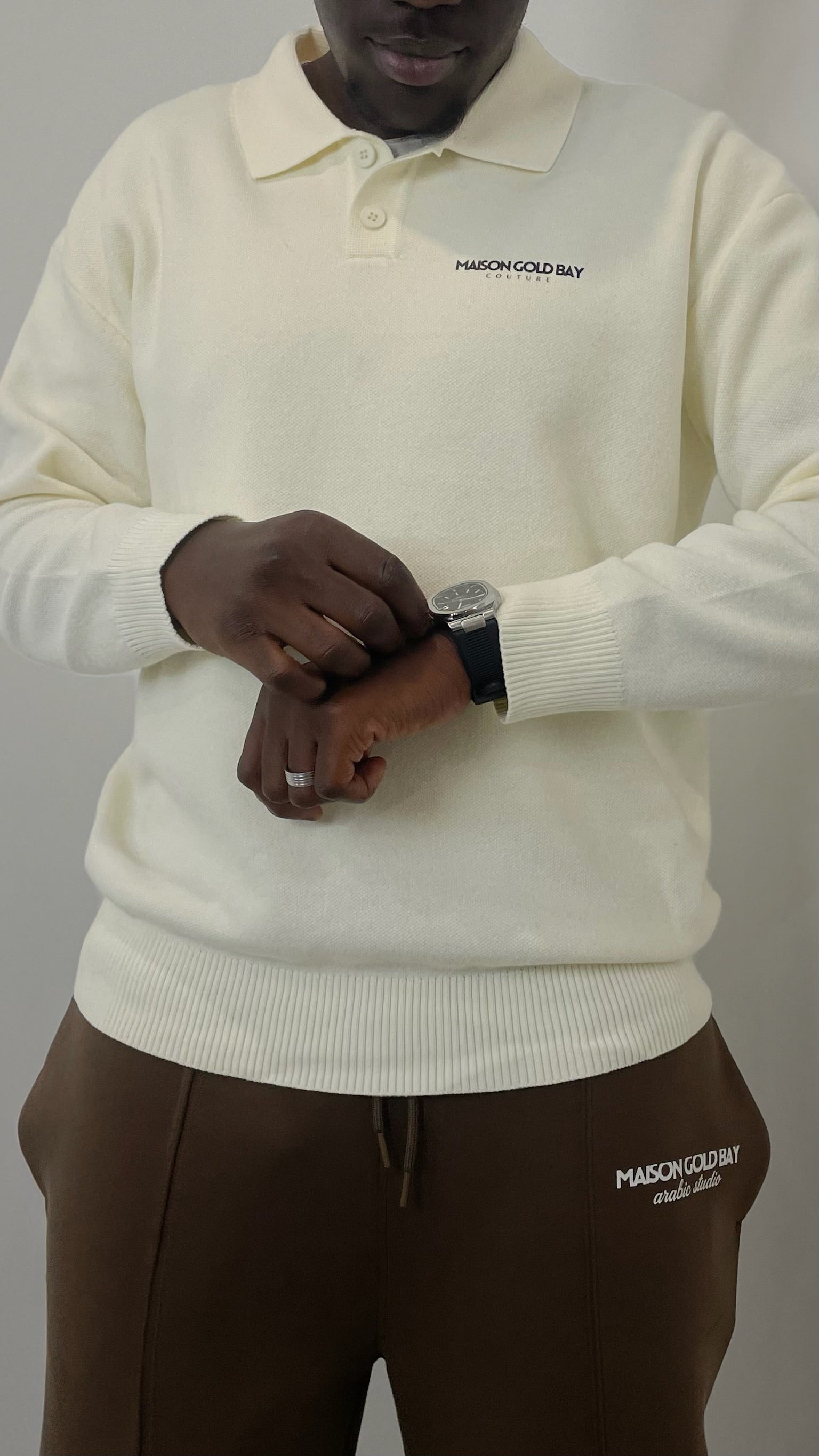 WHITE LONG SLEEVE POLO