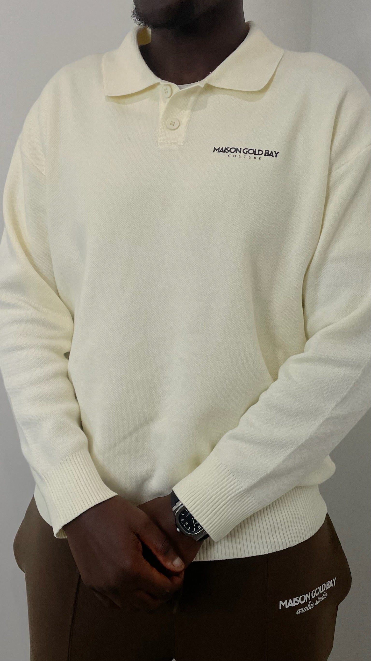 WHITE LONG SLEEVE POLO
